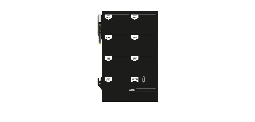 Lavagna da parete Weekplanner - 30 x 45 cm - nero - Securit