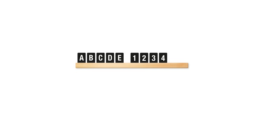 Kit Letter Shelf - mensola porta messaggi Teak + 169 tessere (lettere e numeri) - Securit