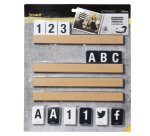Kit Letter Shelf - mensola porta messaggi Teak + 169 tessere (lettere e numeri) - Securit