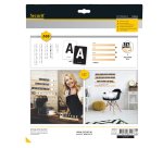Kit Letter Shelf - mensola porta messaggi Teak + 169 tessere (lettere e numeri) - Securit
