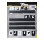 Kit Letter Shelf - mensola porta messaggi nera + 169 tessere (lettere e numeri) - Securit