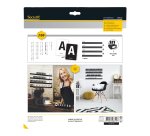 Kit Letter Shelf - mensola porta messaggi nera + 169 tessere (lettere e numeri) - Securit