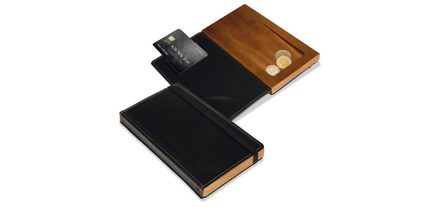 Portaconto - legno e similpelle - Securit