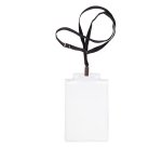 Portanome Pass 6S-P - cordoncino nero - 10 x 15 cm (A6) - trasparente neutro - Sei Rota - conf. 10 pezzi