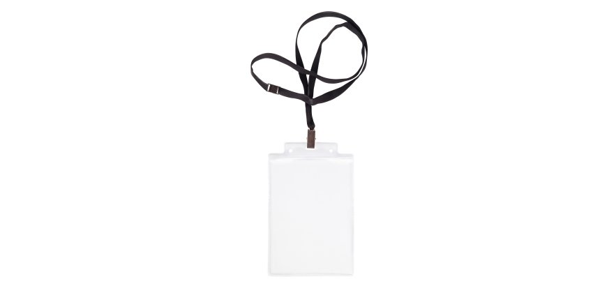 Portanome Pass 6S-P - cordoncino nero - 10 x 15 cm (A6) - trasparente neutro - Sei Rota - conf. 10 pezzi