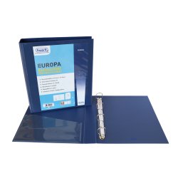 Raccoglitore personalizzabile Europa - 4 anelli a D 50 mm - dorso 6 cm - 22x30 cm - blu - Favorit