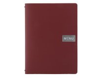 Portamenù Royal - 1 inserto doppio incluso - A4 - 24 x 33 cm - bordeaux - Securit