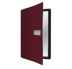 Portamenù Royal - 1 inserto doppio incluso - A4 - 24 x 33 cm - bordeaux - Securit