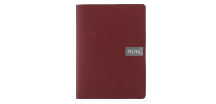 Portamenù Royal - 1 inserto doppio incluso - A4 - 24 x 33 cm - bordeaux - Securit