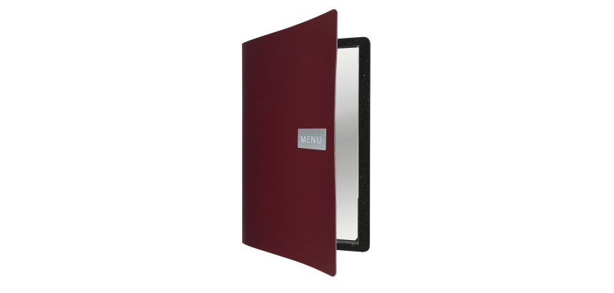 Portamenù Royal - 1 inserto doppio incluso - A4 - 24 x 33 cm - bordeaux - Securit