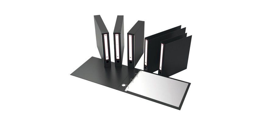 Portatabulati KM UNI - con custodia - 12"x28 cm - dorso 5 cm - nero - Rexel