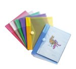 Buste con bottone in velcro - PP - 24 x 19 cm - colori assortiti - Djois - conf. 6 pezzi