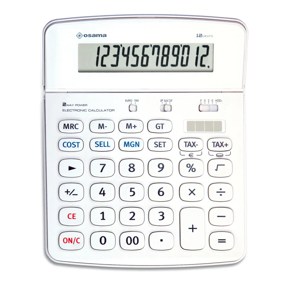 Calcolatrice da tavolo OS 504 - 12 cifre - bianco - Osama su