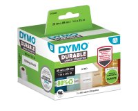 DYMO Original LabelWriter Durable Labels | 25mm x 89mm | White Poly | 2 Rolls of 350 (700 Self-Adhesive Labels) | High-Performance | For LabelWriter Label Makers