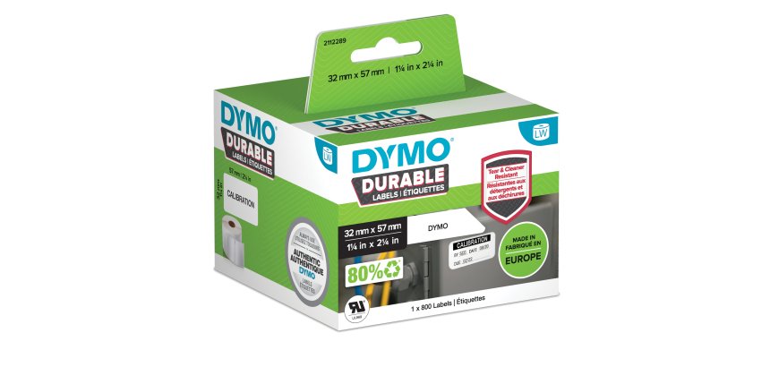 Rotolo 800 etichette LW Durable 1933084 - 57 x 32 mm - PP - bianco - Dymo