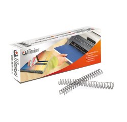 Dorsi spirale - metallo - 34 anelli passo 3:1 - 11 mm - nero - Titanium - scatola 50 pezzi