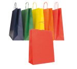Shopper Twisted - maniglie cordino - 18 x 8 x 24 cm - carta biokraft - colori assortiti autunno/inverno - Mainetti Bags - conf. 25 pezzi