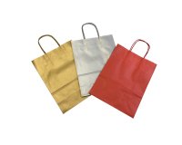 Shopper - maniglie cordino - 36 x 12 x 41 cm - carta kraft - mix Natale - Mainetti Bags - conf. 25 pezzi