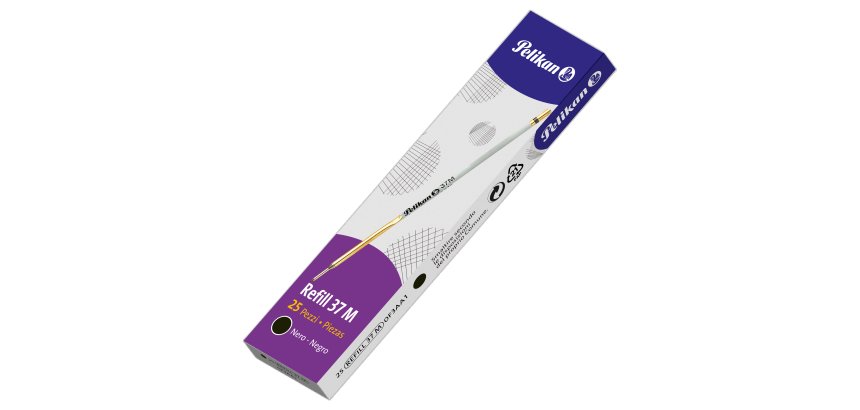Refill sfera 37 - punta media - nero - Pelikan - conf. 25 pezzi