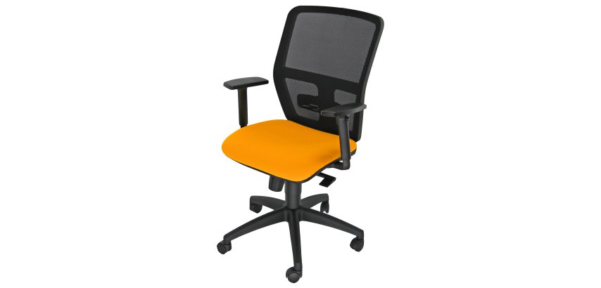 Seduta operativa ergonomica Kemper A - braccioli regolabili - arancio - Unisit