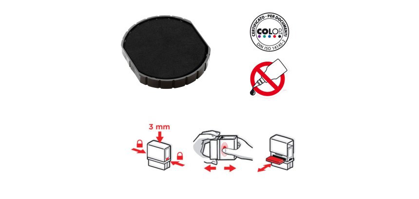 Tampone di ricambio E/R50 - nero - Colop