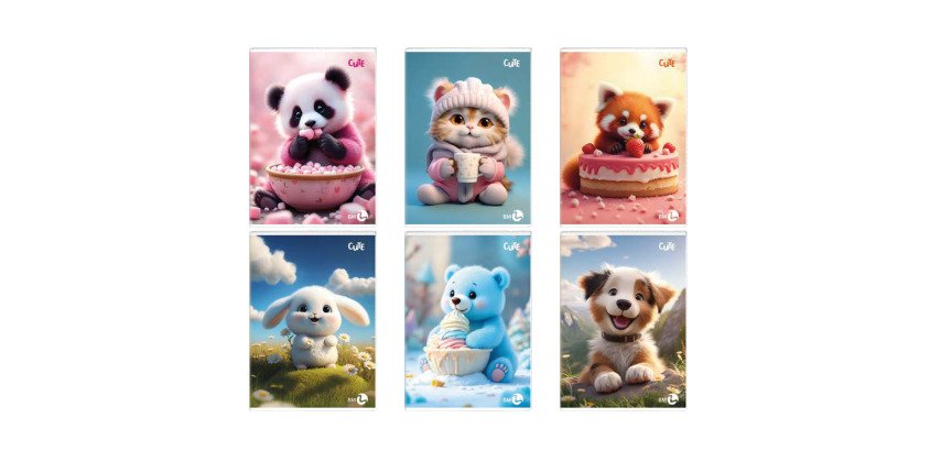 Maxiquaderno Cute fantasia - A4 - 5mm c/margine - 40+2 fogli - 80gr - BM