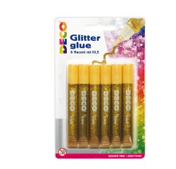 Blister colla glitter - 10,5 ml - oro - Deco - conf. 6 pezzi