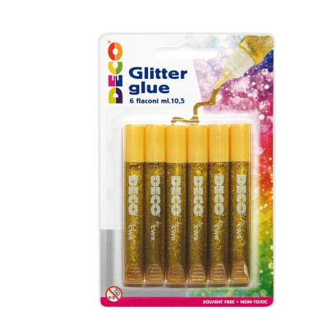 Blister colla glitter - 10,5 ml - oro - Deco - conf. 6 pezzi