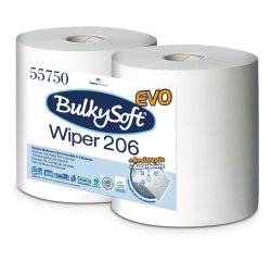 Bobina asciugatutto Classic - 2 veli - 26 cm x 208 mt - diametro 26 cm - 18 gr - microgoffrata - bianco - BulkySoft