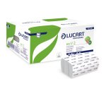 Asciugamani piegati a V Eco - 2 veli - goffratura corda - 21x21 cm - 19,5 gr -  bianco - Lucart - pacco 190 pezzi