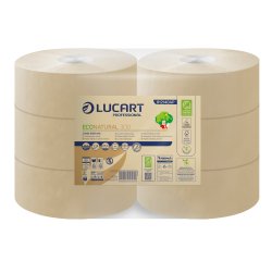 Carta igienica EcoNatural Maxi Jumbo - 9,1 cm x 300 mt - 15,5 gr - diametro 24,5 cm - Lucart