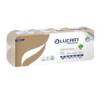 Carta igienica EcoNatural - 9,5 cm x 19,8 mt - 15 gr - diametro 10 cm - 180 strappi - Lucart - pacco 10 rotoli