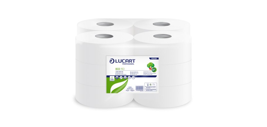 Carta igienica Eco Mini Jumbo - 2 veli - 15 gr - diametro 18 cm - 9,1 cm x 150 mt - Lucart