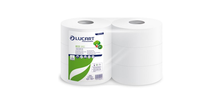 Carta igienica Eco Maxi Jumbo - 2 veli - 16,5 gr - 9,1 cm x 360 mt - diametro 25,5 cm - 360 mt - Lucart