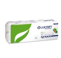 Carta igienica Eco - 200 strappi -  2 veli - 16,5 gr - diametro 11 cm - 9,8 cm x 24 mt - Lucart - pacco 10 rotoli