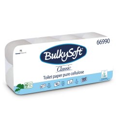 Carta igienica Classic - 2 veli - 16 gr - diametro 9,8 cm - 10 cm x16,8 mt - 160 strappi - BulkySoft - pacco 10 rotoli