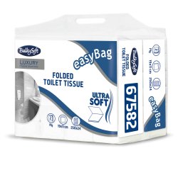 Carta igienica interfogliata EasyBag - 15,5 gr - strappo 11x19 cm - Bulkysoft - pacco da 250 strappi