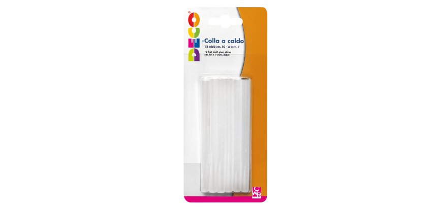 Colla per pistola mini - ø7 mm - trasparente - lunghezza 10 cm - Deco - conf. 12 pezzi