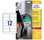 AVERY Etichette ultra resistenti in polietilene bianco 99,1 x 42,3mm, 12 etichette per foglio, adesivo permanente, laser, 10 fogli