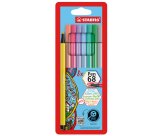 Pennarelli Pen 68 - colori assortiti pastello - Stabilo - busta 8 pezzi