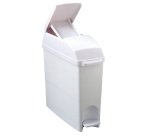 Cestino igienico a pedale - 17x43x48 cm - coperchio blocca sacco - 18 L - bianco - Medial