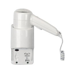 Asciugacapelli da hotel Yul Basic - aggancio laterale con presa - 20x10x22,1 cm - 1200 W - 220/240 V - ABS - bianco - Medial