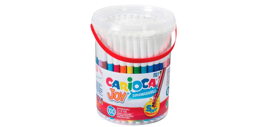 Pennarelli Joy - punta fine - colori assortiti - Carioca - Barattolo 100 pezzi