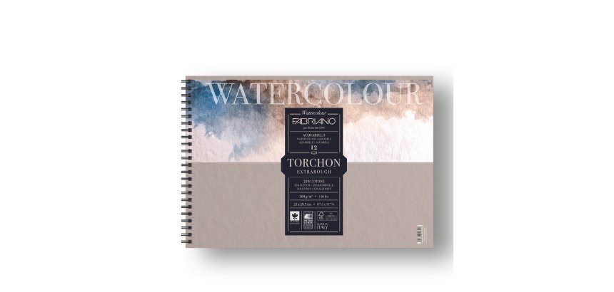 Blocco Watercolour Torchon - A4 - 12 fogli - 300 gr - spiralato - Fabriano