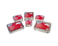 Contenitore in alluminio - 21,2 x 14,7 x 4 cm - 2 porzioni - coperchio incluso - Cuki Professional - pack 50 pezzi