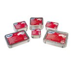 Contenitore in alluminio - 20,2 x 13,7 x 5 cm - 3  porzioni - coperchio incluso - Cuki Professional - pack 50 pezzi