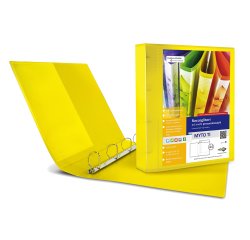 Raccoglitore personalizzabile Myto TI - 22 x 30 cm - 4 anelli a D 17 mm - dorso 2,5 cm - giallo - Sei Rota