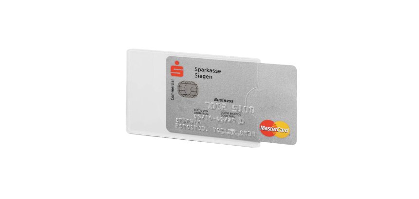 Tasca porta carte di credito RFID Secure - PPL - 5,4 x 8,7 cm - trasparente/argento - Durable