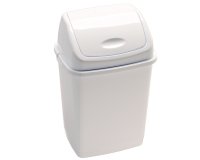 Pattumiera con coperchio basculante Rif Basic - 29x23x45 cm - 18 L - bianco - Medial