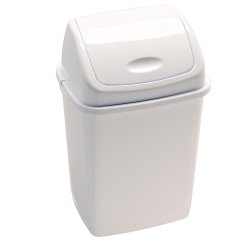 Pattumiera con coperchio basculante Rif Basic - 29x23x45 cm - 18 L - bianco - Medial